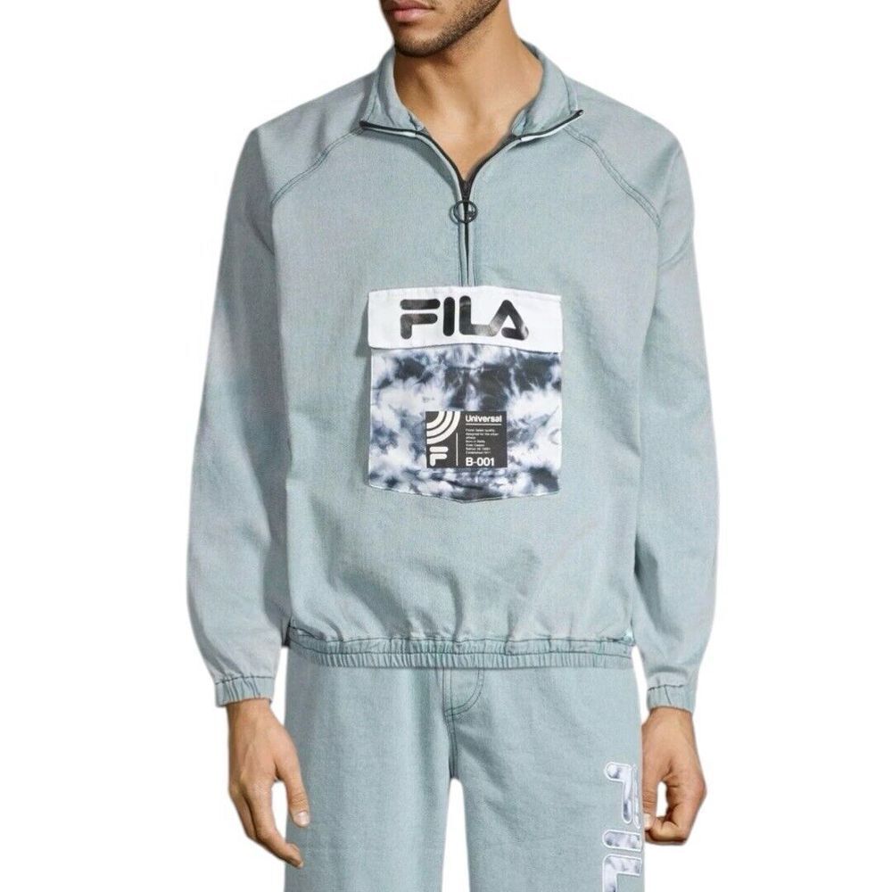 FILA Archive Revival Denim Track‎ Top Shirt Jacket Tie Dye Y2K Men's Size M